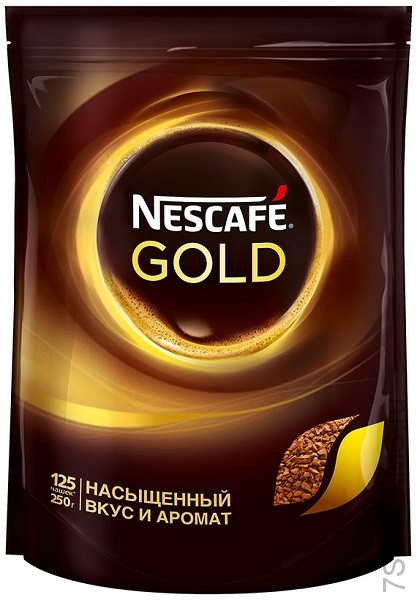 Кофе Нескафе Голд сублимированный 250г пакет.